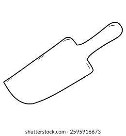 plastic cake knife illustration hand drawn outline vector