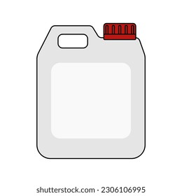 Icono de la lata de plástico - ilustración vectorial dibujada a mano aislada en blanco. Diseño de color plano.