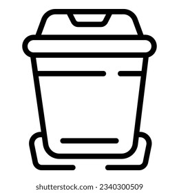 Plastic can icon outline vector. Trash bag. Food box