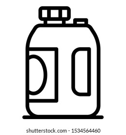 Plastic canister icon. Outline plastic canister vector icon for web design isolated on white background