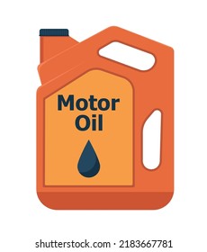 Plastic canister of motor, engine oil. Vector illustration, flat style. Eps 10