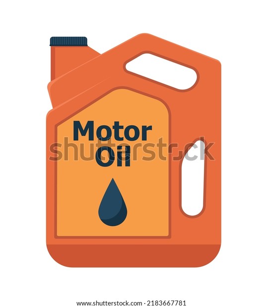 Plastic canister of motor, engine oil. Vector\
illustration, flat style. Eps\
10