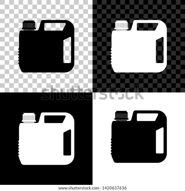Plastic canister for\
motor machine oil icon isolated on black, white and transparent\
background. Oil gallon. Oil change service and repair. Engine oil\
sign. Vector\
Illustration