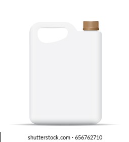  Plastic canister on white background. 
