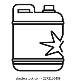 Plastic canister trash icon outline vector. Reduce bin. Sort recycle