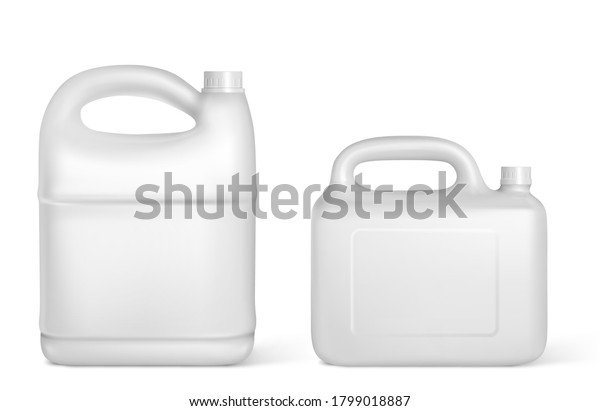 Download Plastic Canisters White Jerrycan Bottles Different Stock Vector Royalty Free 1799018887