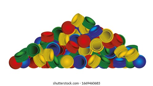 Plastic caps from pet bottles
