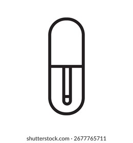 Cápsula de plástico para cosméticos Icono de línea negra. Elemento aislado de Vector. Trazo editable
