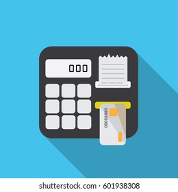 plastic card with check payment terminal