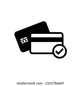Plastic card icon. Cashless payment symbol. Bank card sign for calculation or purchase. Cash and pay pictogram. Isolated vector illustration on white background.