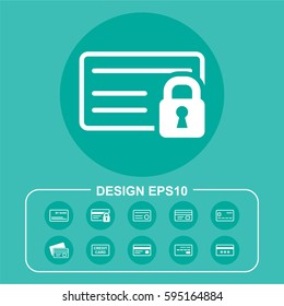 Plastic card icon illustration isolated vector sign symbol