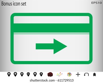 plastic card, icon, vector illustration eps10