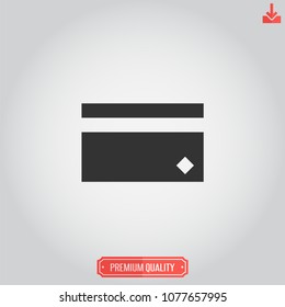 Plastic card icon,credit card vector,banking sign isolated on grey background,simple illustration for graphic design, web and mobile platforms.