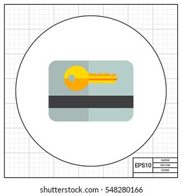 Plastic card key icon