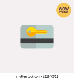 Plastic card key icon