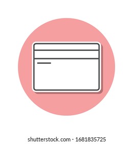 un icono adhesivo de tarjeta de plástico. Línea delgada simple, contorno vectorial de iconos web para ui y ux, sitio web o aplicación móvil