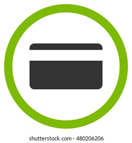 Plastic Card vector bicolor rounded icon. Image style is a flat icon symbol inside a circle, eco green and gray colors, white background.