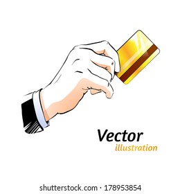 Plastic card. Vector illustration.