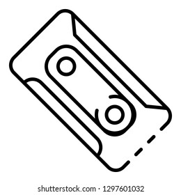 Plastic cassette icon. Outline plastic cassette vector icon for web design isolated on white background