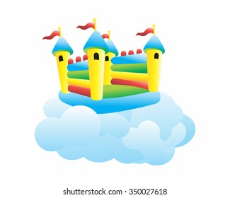 plastic castle balloon child playground illustration logo icon vector