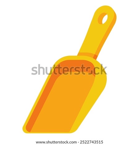 Plastic cat litter scoop vector cartoon illustration isolated on a white background.