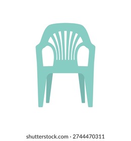 Plastic chair flat vector clip art design on white backdrop