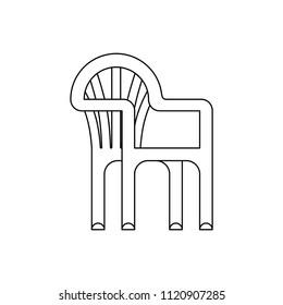 Plastic Chair Isolated. Summer Furniture Vector Illustration.
