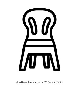 plastic chair line icon illustration vector graphic. Simple element illustration vector graphic, suitable for app, websites, and presentations isolated on white background