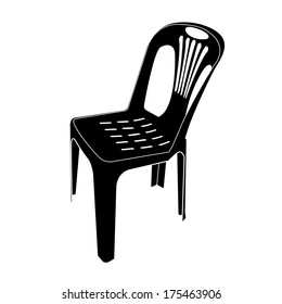 plastic chair silhouette vector