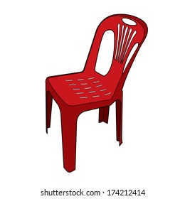 plastic chair vector