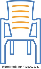 Plastic Chair Vector Icon. Can Be Used For Printing, Mobile And Web Applications.