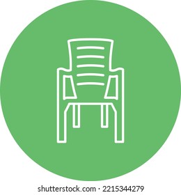 Plastic Chair Vector Icon. Can Be Used For Printing, Mobile And Web Applications.