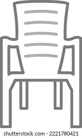 Icono vectorial de la silla plástica. Se puede usar para imprimir, móviles y aplicaciones web.