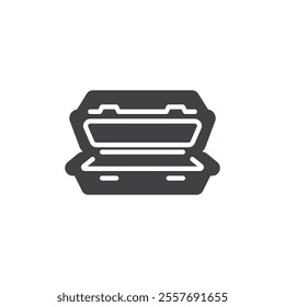 Plastic Clamshell Box vector icon. filled flat sign for mobile concept and web design. Clamshell Packaging glyph icon. Symbol, logo illustration. Vector graphics