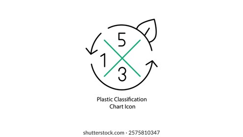 Plastic Classification Chart Icon for Recycling Codes - 1, 3, 5 with Sustainability Design