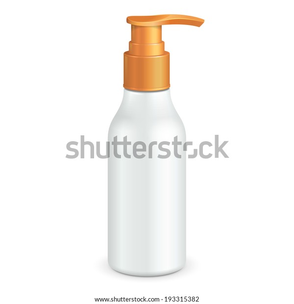 Download Plastic Clean White Bottle Yellow Dispenser Stock Vector Royalty Free 193315382 PSD Mockup Templates