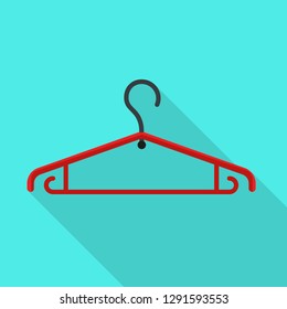 Plastic cloth hanger icon. Flat illustration of plastic cloth hanger vector icon for web design