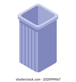 Warenkorb-Ikone aus Kunststoff. Isometrisch aus Plastikkleider-Korb, Vektorsymbol für Webdesign einzeln auf weißem Hintergrund