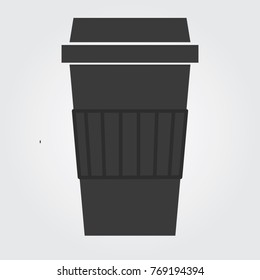 Plastic coffee cup container vector icon