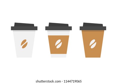 Plastic coffee cup. flat style. isolated on white background