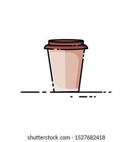 Plastic coffee cup, coffee glass icon, suitable for cafes, coffee places and others