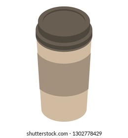 Plastic coffee cup icon. Isometric of plastic coffee cup vector icon for web design isolated on white background