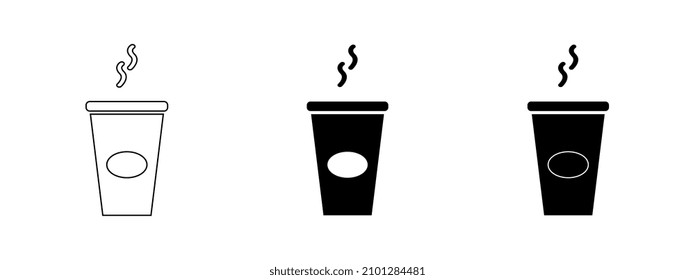 Vector de icono de taza de café de plástico.