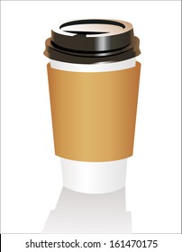 Plastic coffee cup templates over white background