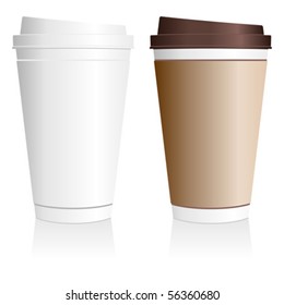 Plastic Coffee Cup Templates Over White Background