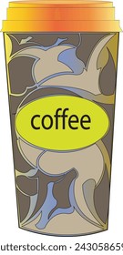 Plastic coffee cup templates with white background