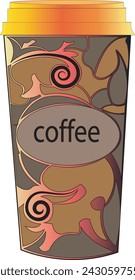 Plastic coffee cup templates with white background