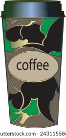 Plastic coffee cup templates with white background
