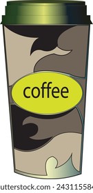 Plastic coffee cup templates with white background
