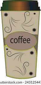 Plastic coffee cup templates with white background